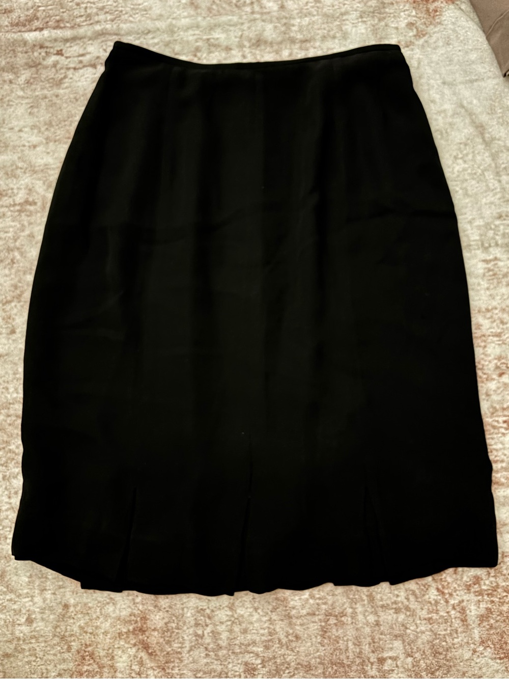 100% Silk Dana Buchman Black Pencil Midi Skirt Size 4